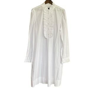 NWT J. CREW long sleeve ruffle midi shift dress LT